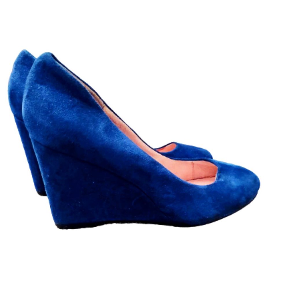Chelsea Crew Royal Blue Suede Shoes - 3.5 Inch - Wedge Heels